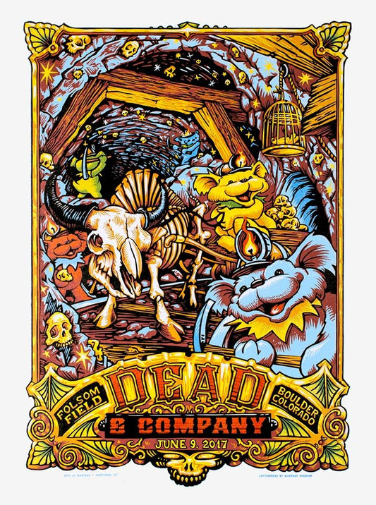 Dead & Company Folsom Field Boulder Colorado June 9th 2017 LE Screen Print Poster By AJ Masthay