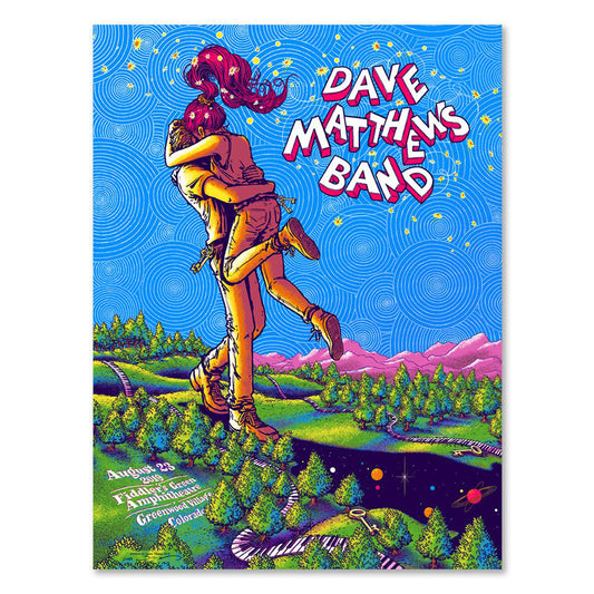 Dave Matthews Band Fiddler's Green Amphitheatre Englewood Colorado 8/23/19 Official Screen Printed Poster