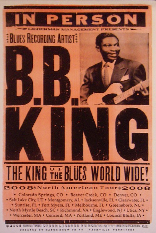 BB King Beaver Creek, Denver Spring 2008 Print