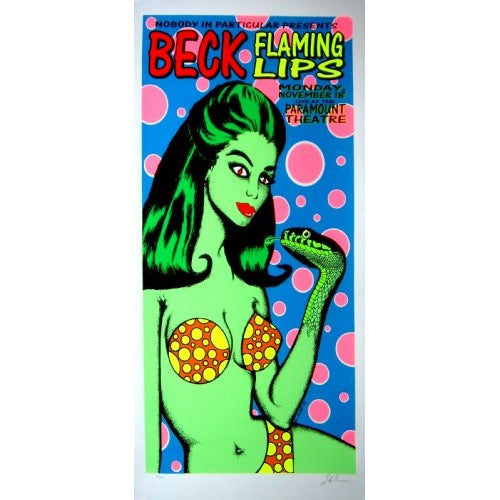 Beck & The Flaming Lips Ogden Theatre Denver 11/18/02 S/N Poster