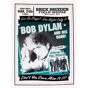 Bob Dylan Brick Breeden Field House, Bozeman Montana 3/24/00 Official L.E. Poster