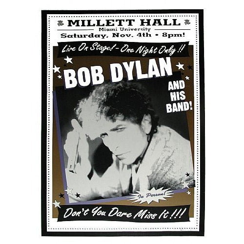 Bob Dylan & His Band Millett Hall, Miami University Oxford Ohio 11/4/00 L.E. Poster