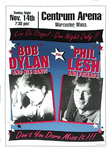 Bob Dylan & Phil Lesh @ The Centrum  Worchester Massachusetts Official Poster Limited edition of 200