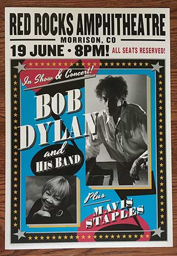 Bob Dylan & Mavis Staples @ Red Rocks Amphitheatre June 19th 2016 Official Poster