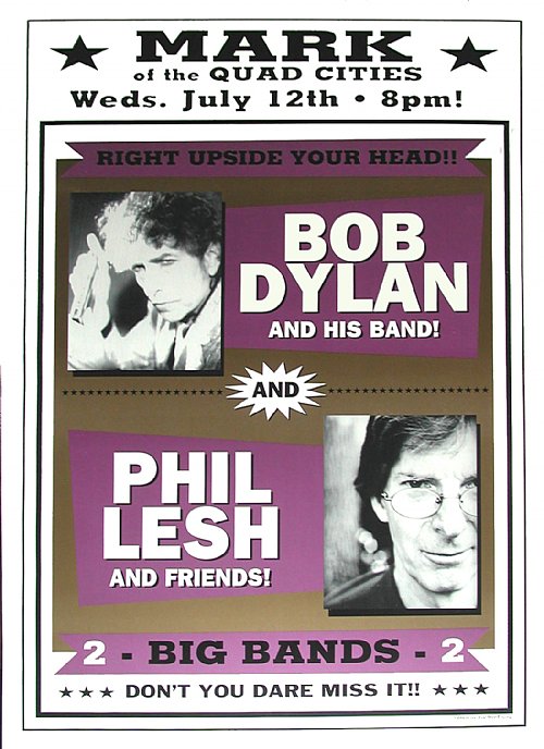 Bob Dylan & Phil Lesh Moline Illinois Poster