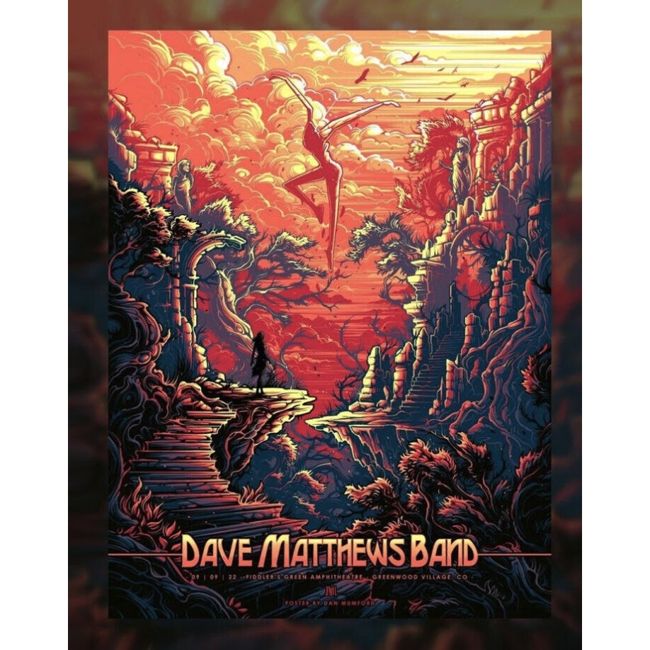 Dave Matthews Band Fiddler's Green Greenwood Village Colorado 9/9/2022 L.E. Poster By Dan Mumford
