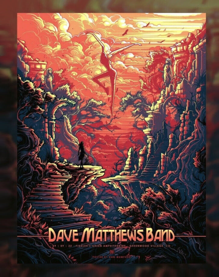 Dave Matthews Band Fiddler's Green Greenwood Village Colorado 9/9/2022 L.E. Poster By Dan Mumford