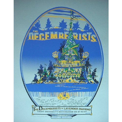 The Decemberists Trent University Nottingham England 2007 S/N Poster Guy Burwell