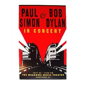 Bob Dylan & Paul Simon Meadows Music Theatre Hartford CT 1999 Rare Poster