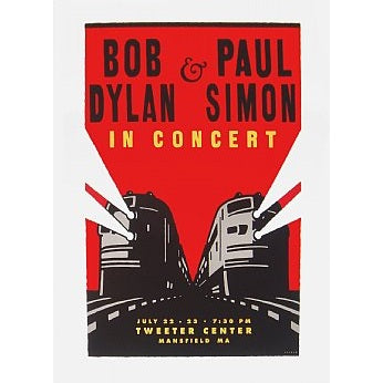 Bob Dylan & Paul Simon The Tweeter Center Mansfield MA. 1999 Rare Poster