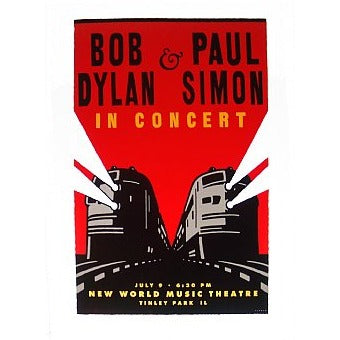 Bob Dylan & Paul Simon The World Music Theatre Tinley Park Illinois 1999 Limited Edition Poster Edition of 200