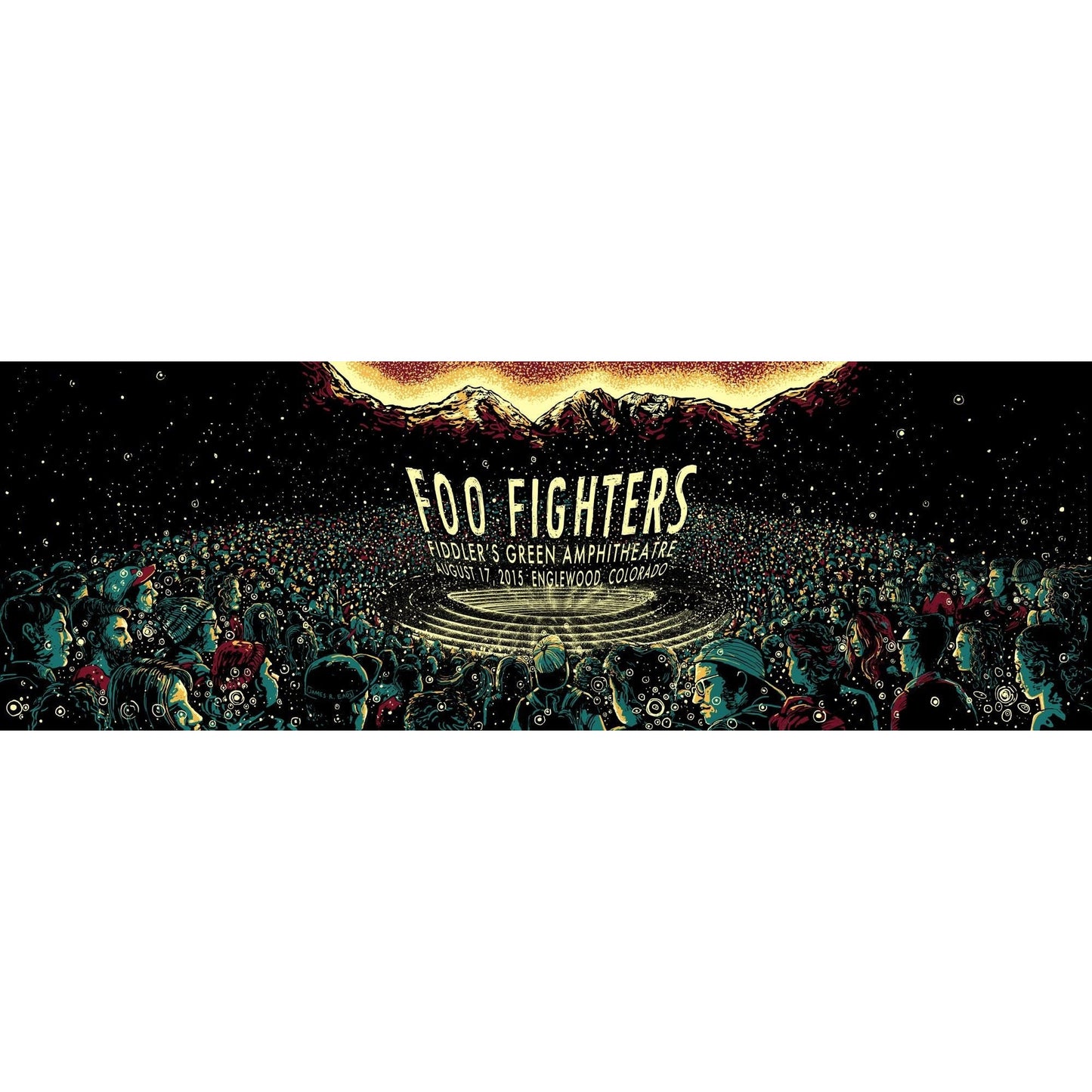 Foo Fighters Fiddler's Green Englewood / Denver Colorado 8/17/15 Night 2 Poster S/N 1st Edition