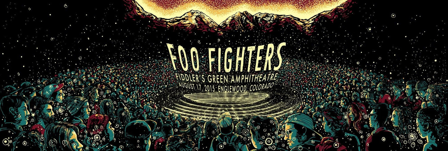 Foo Fighters Fiddler's Green Englewood / Denver Colorado 8/17/15 Night 2 Poster S/N 1st Edition