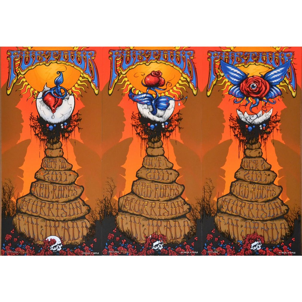 Furthur Red Rocks 2011 Matching Number Set of 3