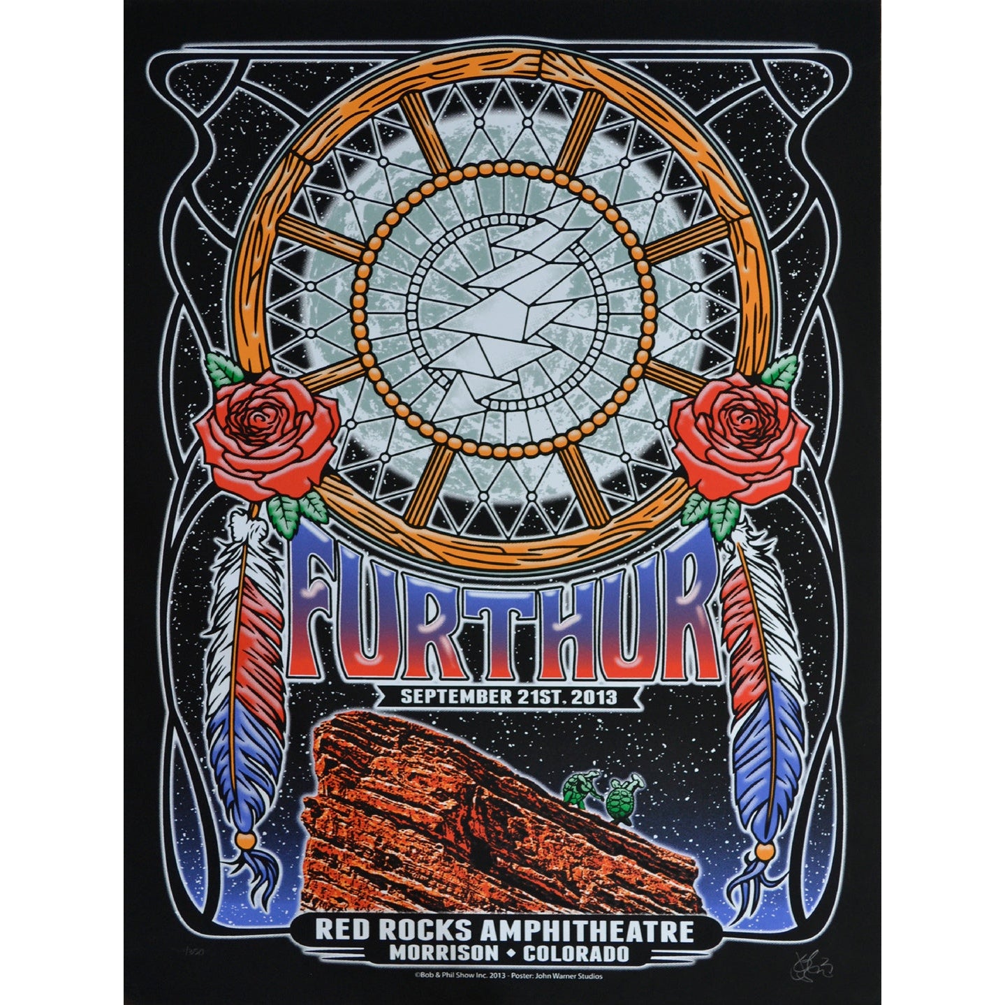 Furthur (Grateful Dead) Red Rocks Amphitheatre September 22nd 2013 Night 3 Official 1st Edition Poster