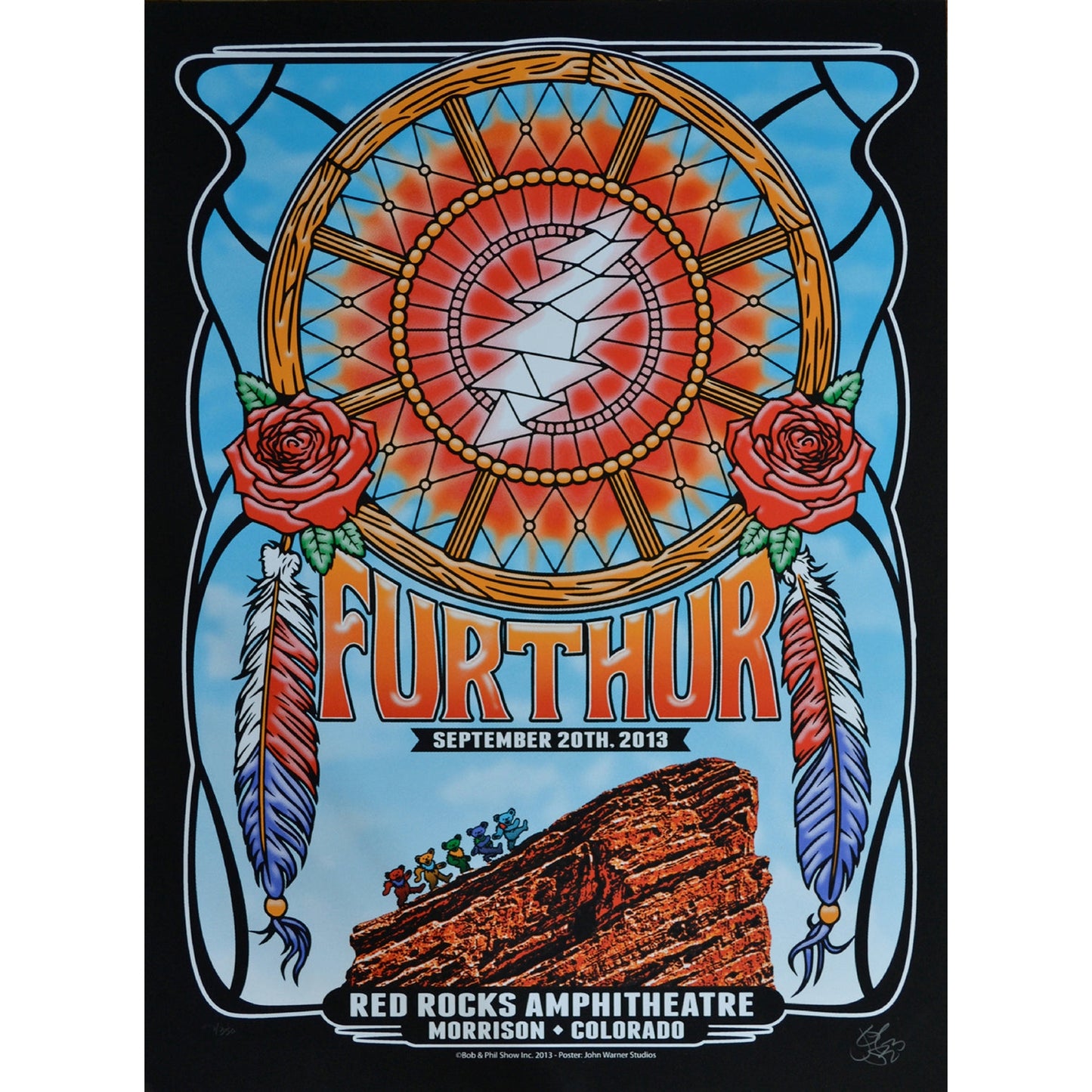 Furthur (Grateful Dead) Red Rocks September 20th 2013 Night 2 Official 1st Edition Poster