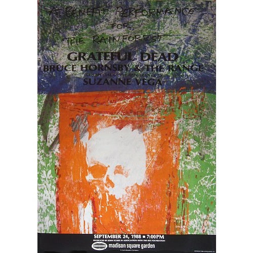 The Grateful Dead Madison Square Garden New York City 9/24/88 Rainforest Benefit Poster