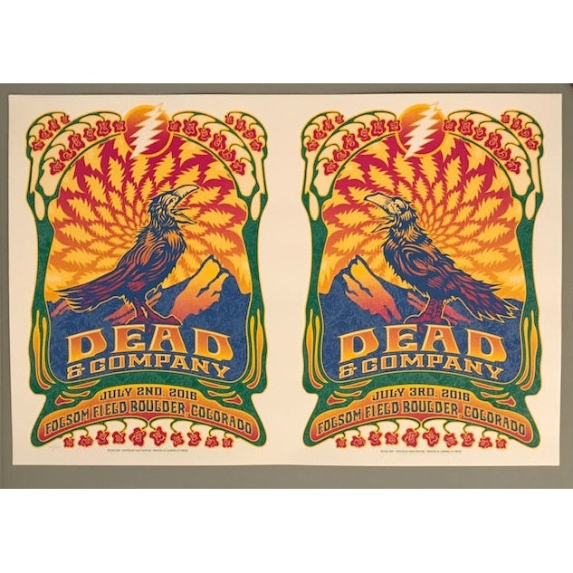 Dead & Company Boulder Colorado July 2nd & 3rd 2016 Official Poster Uncut Edition Both Nights Posters