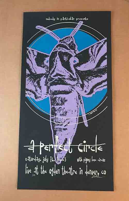 A Perfect Circle at The Ogden Theatre July 26th 2003 S/N Screen Print Poster