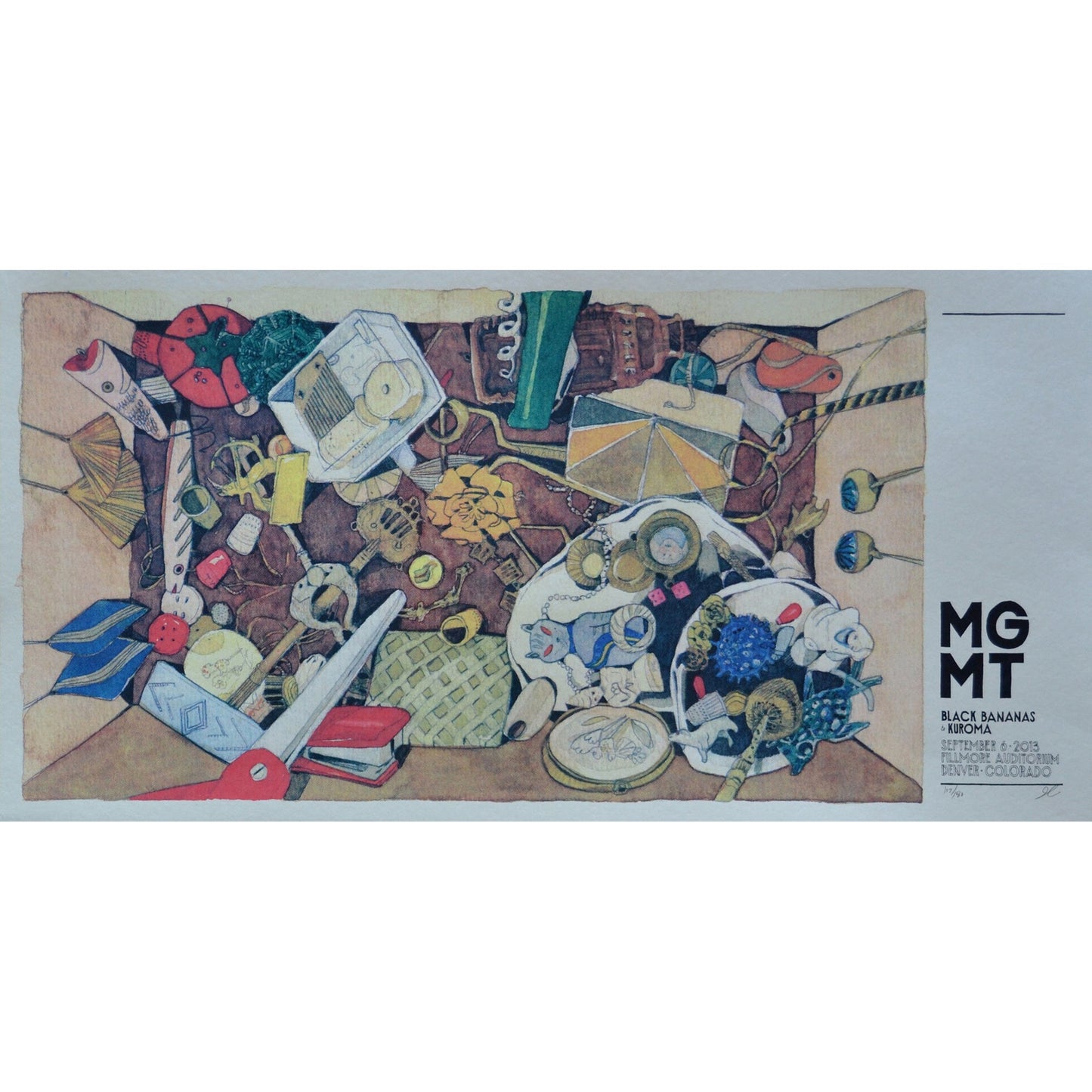 MGMT Denver Fillmore 9/6/13 Official S/N Silk Screen print By Landland