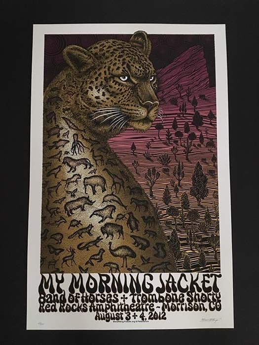 My Morning Jacket & Band Of Horses , Trombone Shorty @ Red Rocks 8/4/12 Limited Edition Print S/N Edition of 330 By Emek