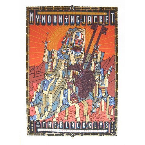 My Morning Jacket & The Black Keys Red Rocks 2008 S/N 1st Edition Poster of 370 Guy Burwell