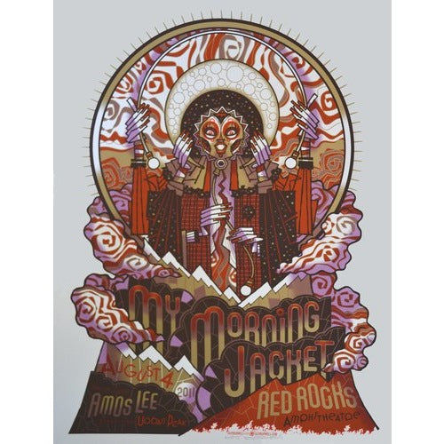 My Morning Jacket Amos Lee Red Rocks 8/4/11 Official Poster S/N Edition of 275 Guy Burwell