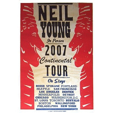 Neil Young North American Tour Poster 2007 By Hatch Show Print #B