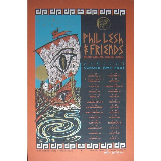 Phil Lesh & Friends Summer Tour 2001 Official Limited Edition Silk Screen Poster S/N edition of 600