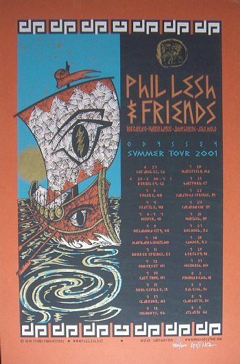 Phil Lesh & Friends Summer Tour 2001 Official Limited Edition Silk Screen Poster S/N edition of 600