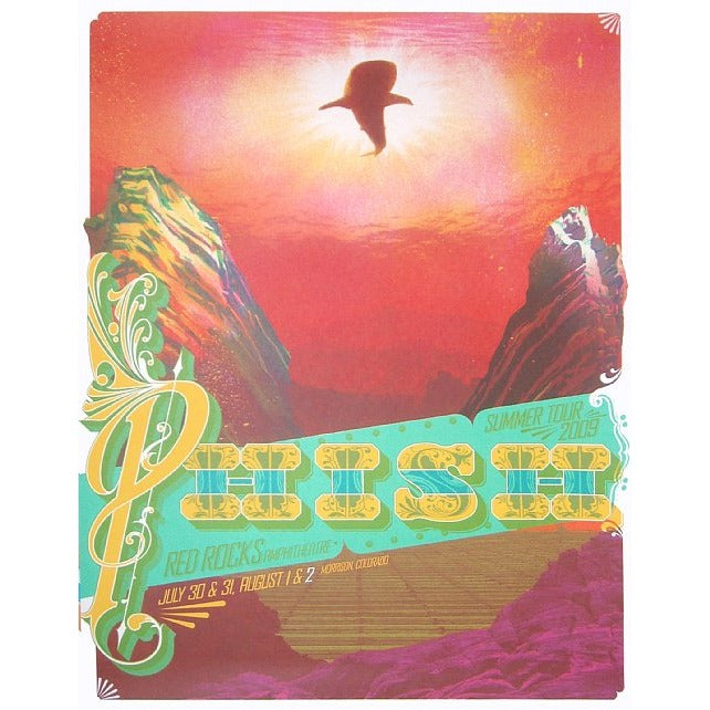 Phish Red Rocks Amphitheatre Morrison Colorado 8/2/09 Official L.E. Poster