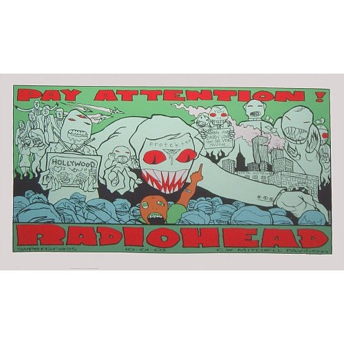 Radiohead Woodlands Texas 10/1/03 S/N 1st Edition Poster Jermaine Rogers