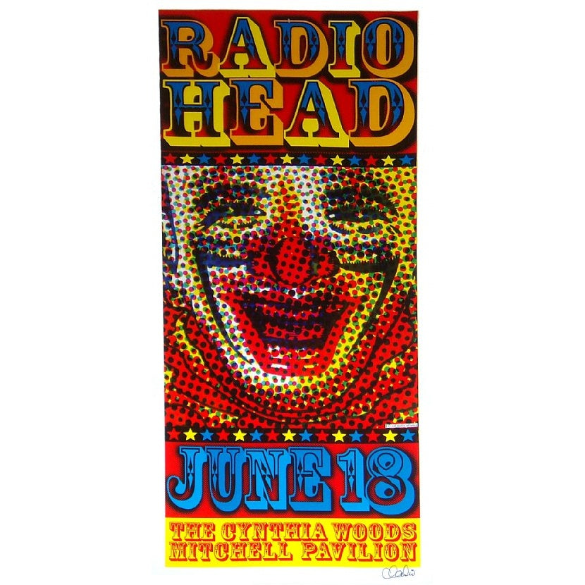 Radiohead Woodlands Texas 6/18/01 Official Poster/Flyer Hand Signed 1st edition
