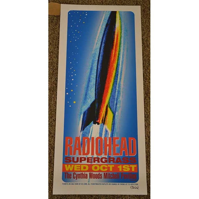 Radiohead Cynthia Woods Mitchell Pavilion Woodlands Texas October 1st 2003 Poster Hand Signed