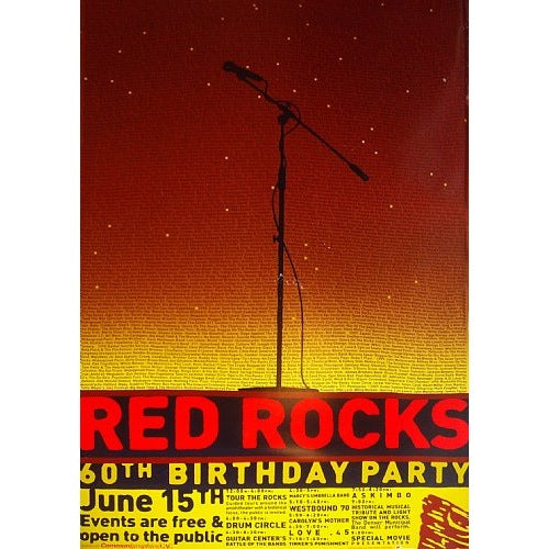 Red Rocks Amphitheatre 60th Birthday Celebration 6/15/2001 Official L.E. Poster