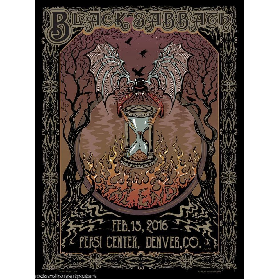 BLACK SABBATH DENVER 2/15/16 LIMITED EDITION HAND NUMBERED SCREEN PRINT CONCERT POSTER MINT