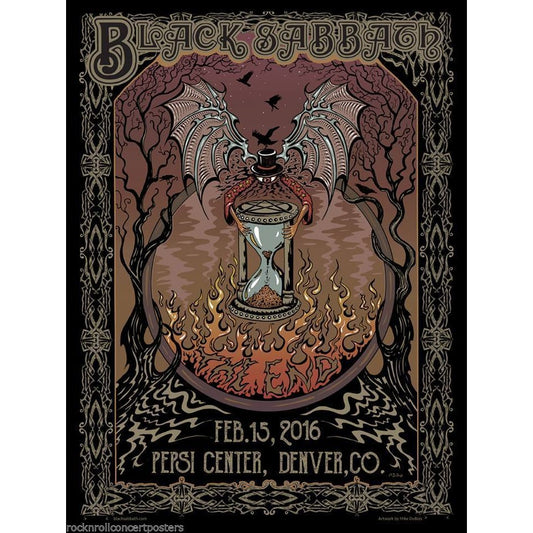 BLACK SABBATH DENVER 2/15/16 LIMITED EDITION HAND NUMBERED SCREEN PRINT CONCERT POSTER MINT