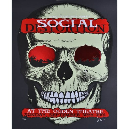 Social Distortion Ogden Theatre Denver Colorado 9/30/01 S/N Poster Lindsey Kuhn