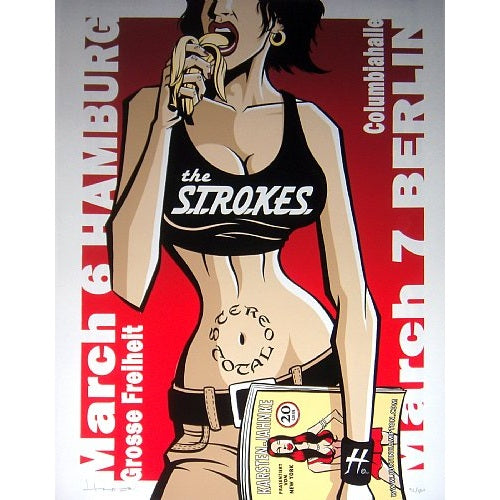 The Strokes Hamburg & Berlin 3/6-7/02 S/N Poster Justin Hampton