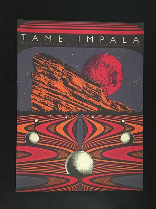 Tame Impala Red Rocks Amphitheater August 31st 2016 Official Poster 1st edition