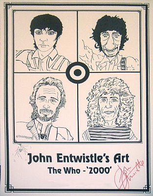 The Who 2000 By John Entwistle Poster with hand signed autograph