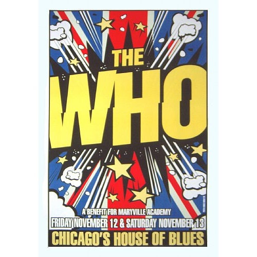 The Who @ The House Of Blues Chicago 11/12-13-99 Official 1st Edition S/N Poster