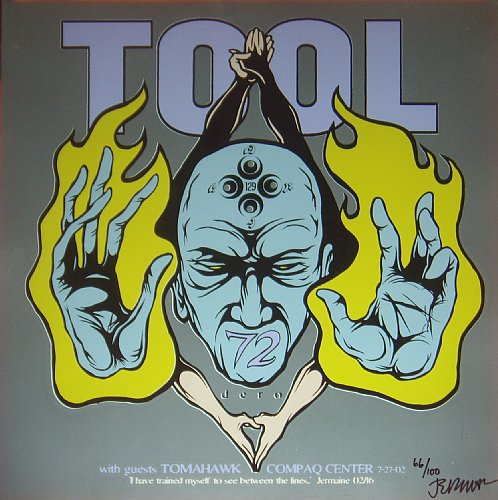 Tool @The Compaq Center Houston 7/27/02 screen print on metal