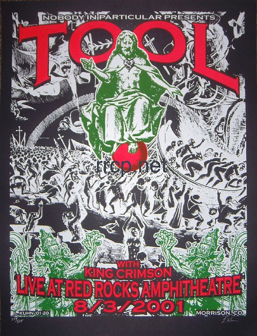 Tool & King Crimson @ Red Rocks 8/3/01 Limited Edition Poster Edition of 275