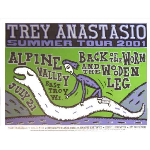 Trey Anastasio Alpine Valley 7/21/01 Official Screen Printed Poster L.E.