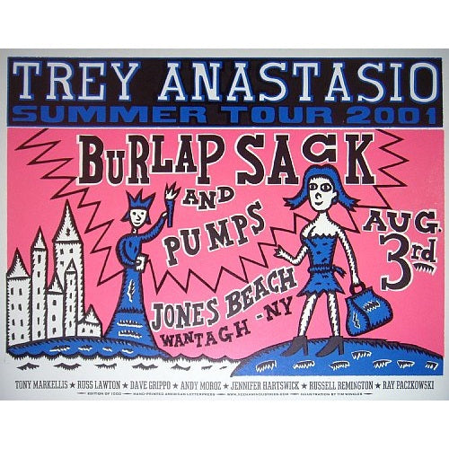 Trey Anastasio Jones Beach 8/3/01 Official Letterpress Poster L.E