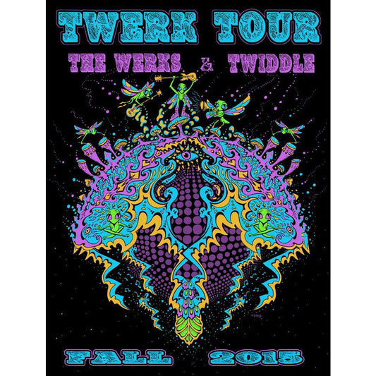 Twiddle & The Werks "Twerk Tour" Fall 2015 Limited Edition Silk Screen Concert Poster S/N By Mike DuBois