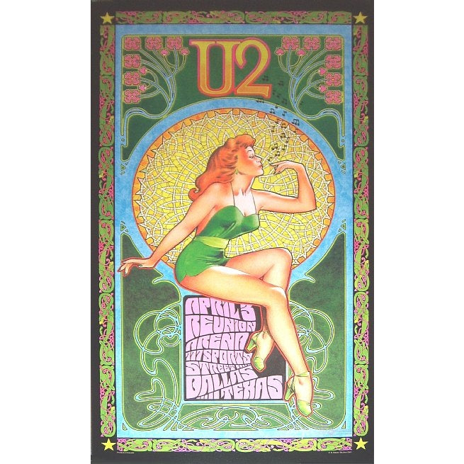 U2 Reunion Arena Dallas Texas 4/3/01 Original L.E. 1st Printing Poster signed by the poster artist