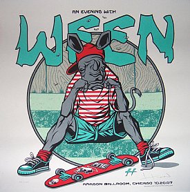 Ween @ The Aragon Ballroom Chicago 2007 Official Poster S/N by Justin Hampton