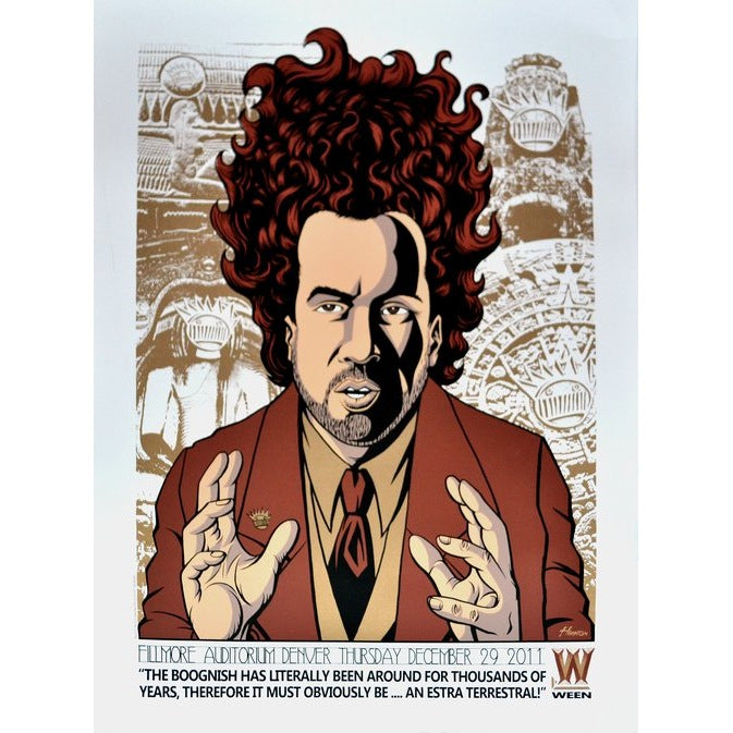 Ween Denver Fillmore 12/29/11 Official Silk Screen Print By Justin Hampton